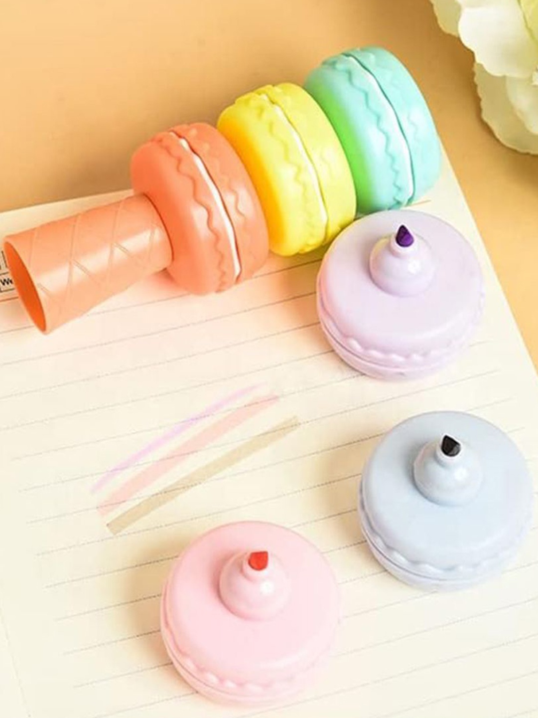 

MUREN Stacker Macaron Shapes Pens Highlighters, Orange