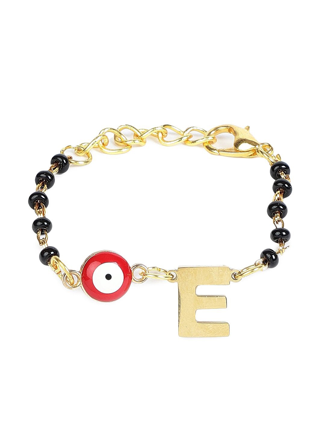 

EL REGALO Kids Evil Eye Link Bracelet, Black