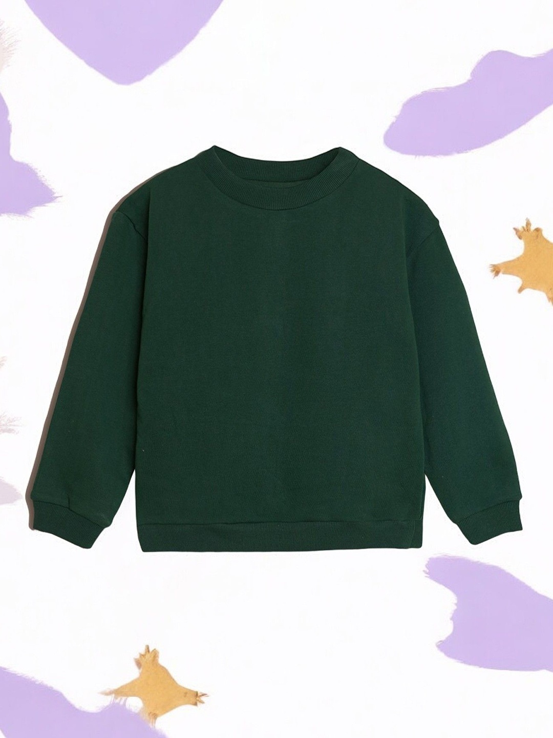 

TABADTOD Unisex Kids Solid Round Neck Dry Fit Sweatshirt, Green
