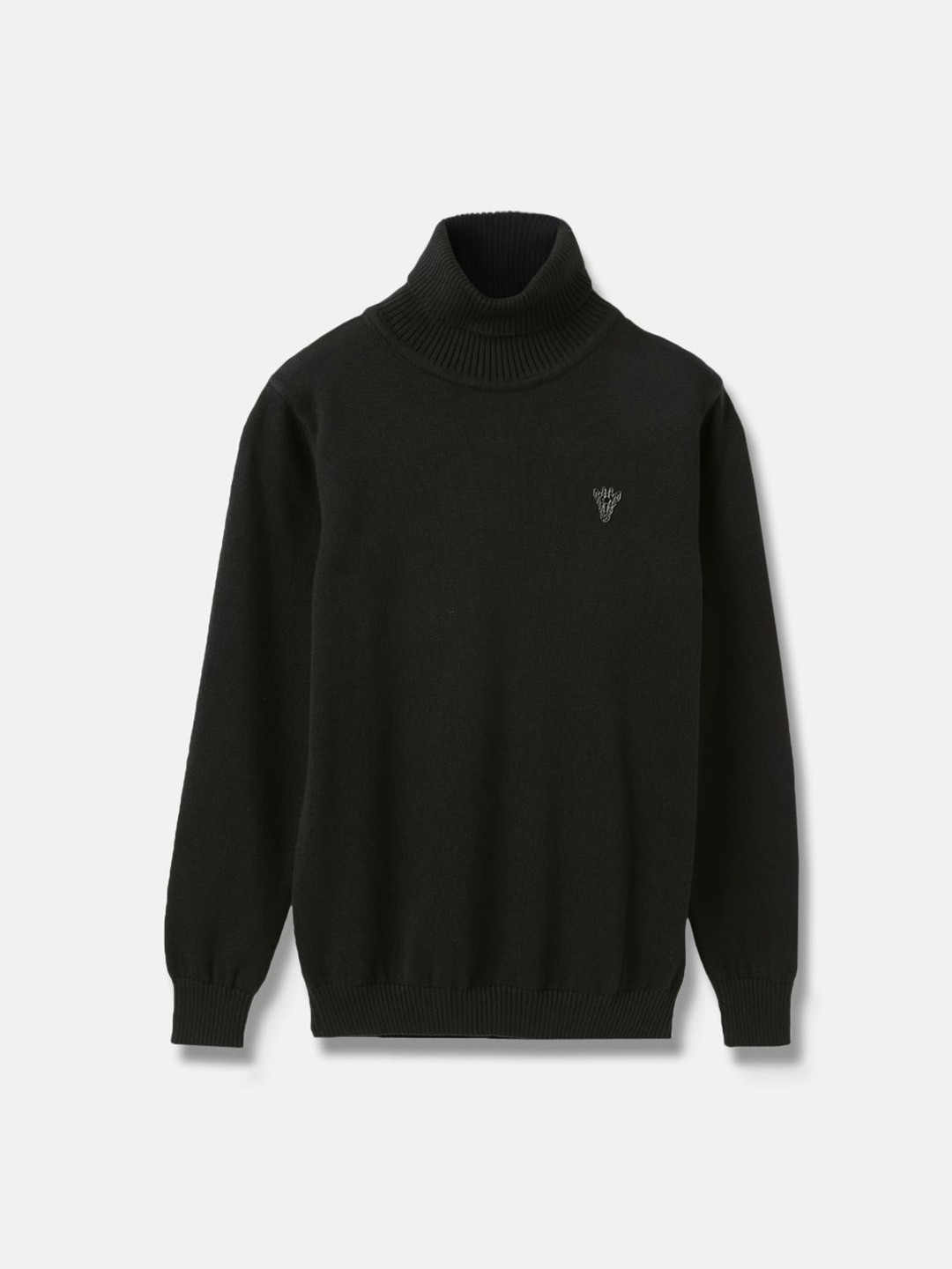 

Blue Giraffe Boys Solid Turtle Neck Pure Cotton Sweater, Black