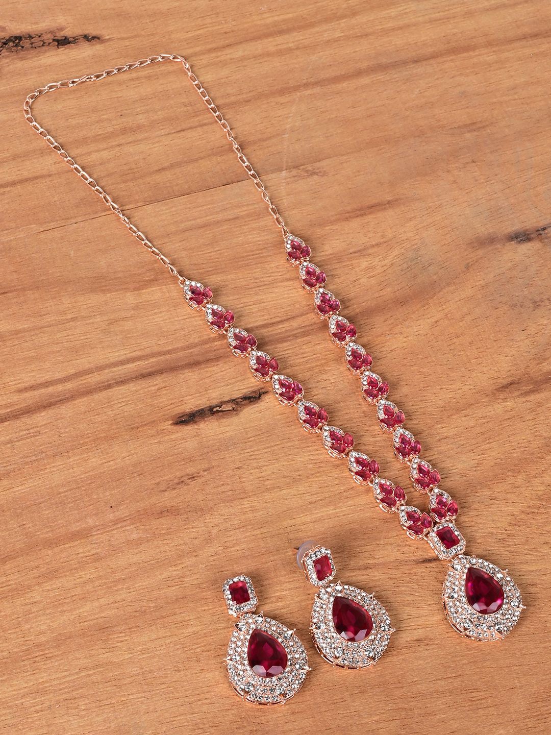 

Keviv Gold Plated American Diamond Studded Jewellery Set