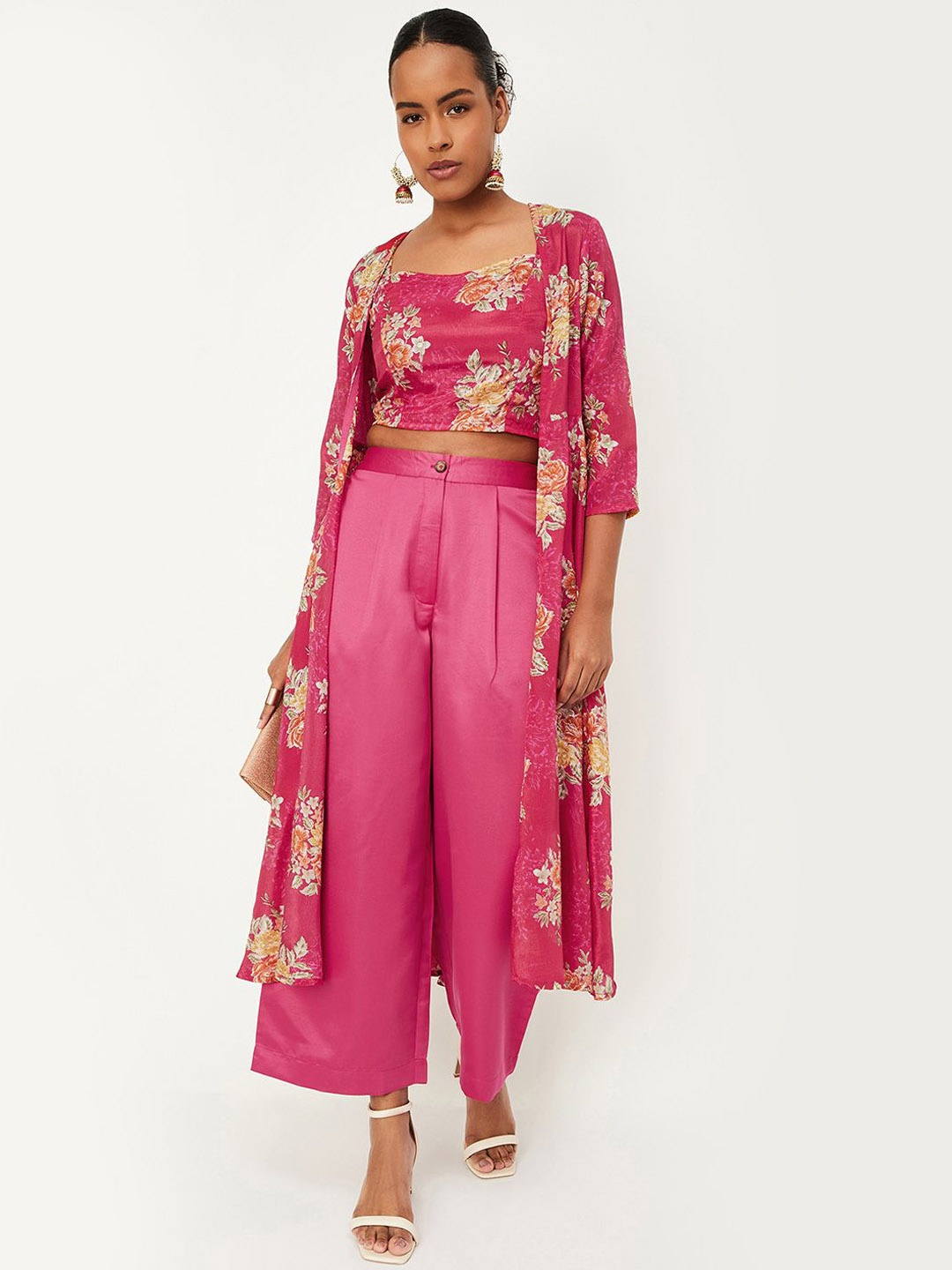 

Max x Kalki Women Floral Printed Co-ord Set, Pink