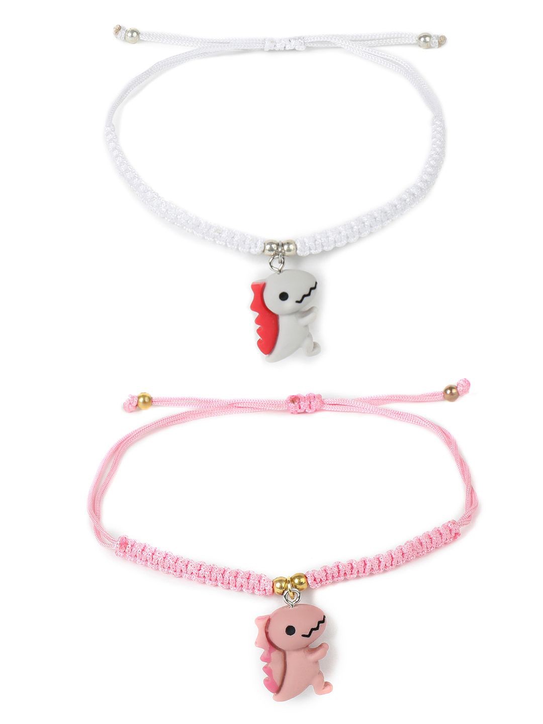 

EL REGALO Kids Set of 2 Charm Bracelet, Pink