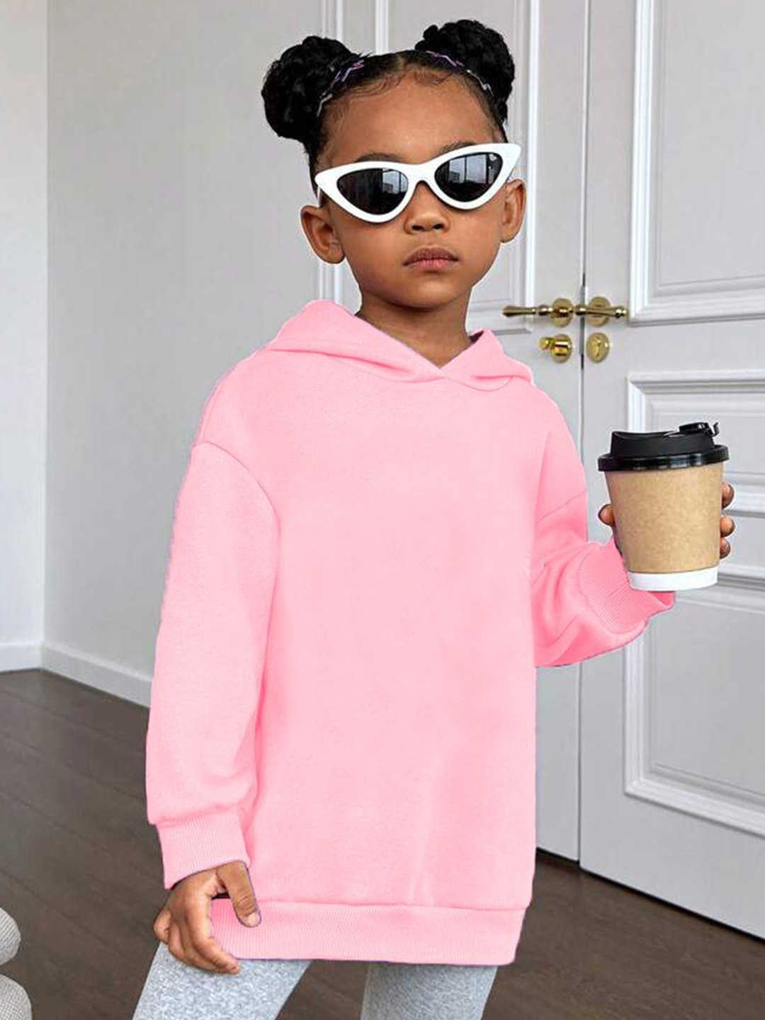 

TABADTOD Unisex Kids Solid Dry Fit Hooded Sweatshirt, Pink