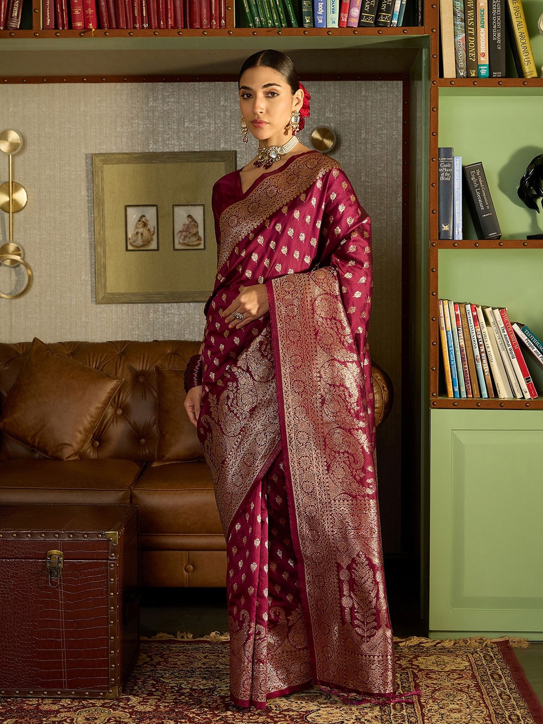 

Dori Woven Design Zari Silk Blend, Purple