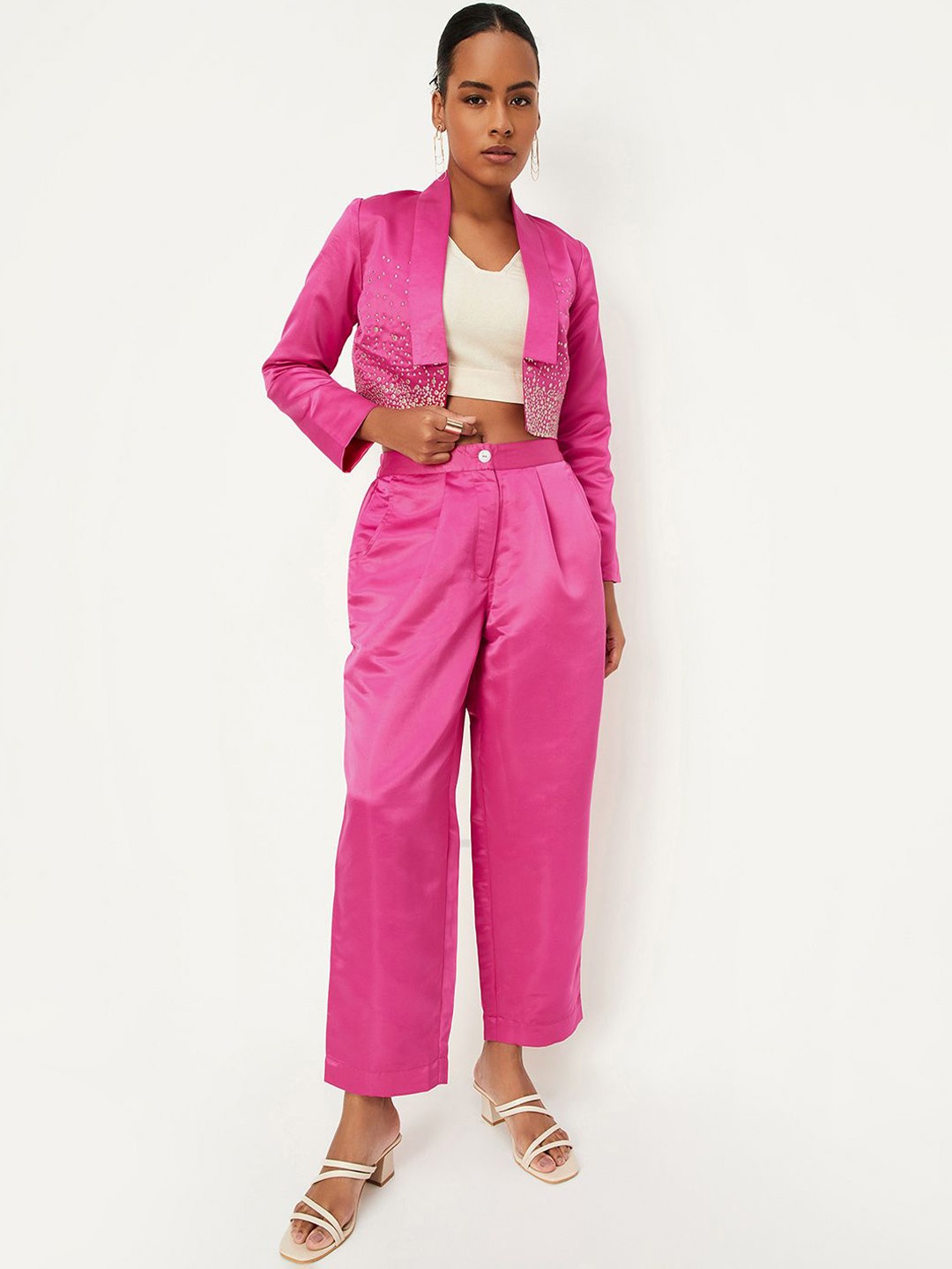 

Max x Kalki Women Embellished Co-ord Set, Pink