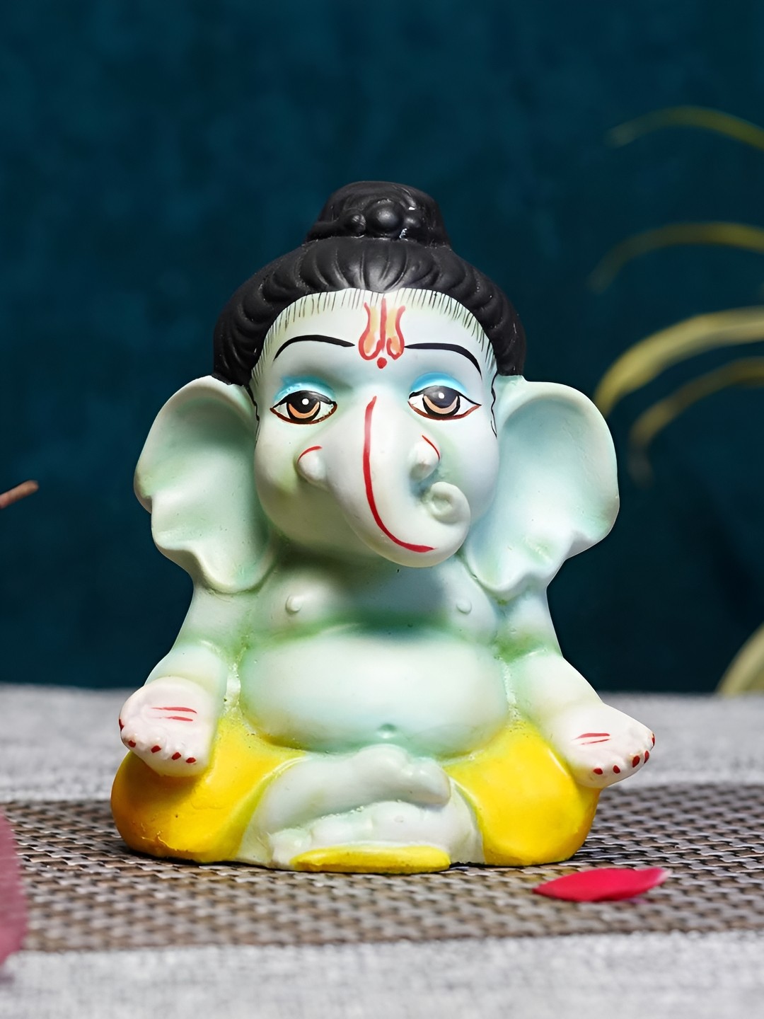

Lupaava Green Lord Ganesha Idol Showpiece