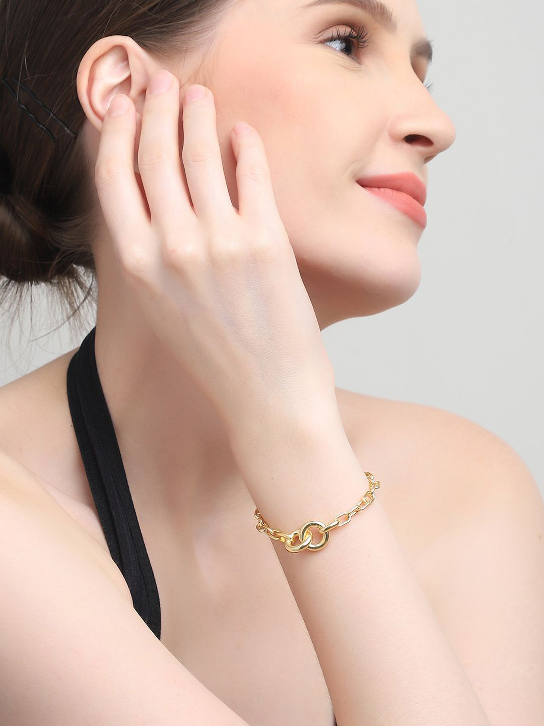 

ELLE Gold-Plated Ring Link Chain Bracelet