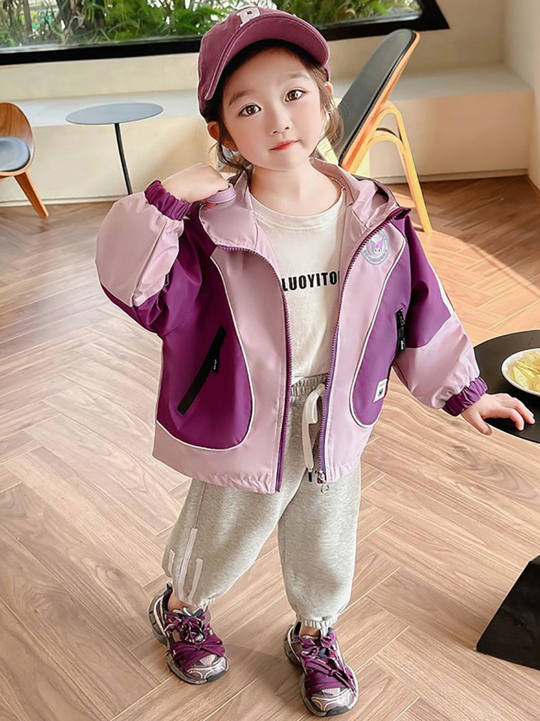 

StyleCast x Revolte Girls Longline Outdoor Open Front Jacket, Purple