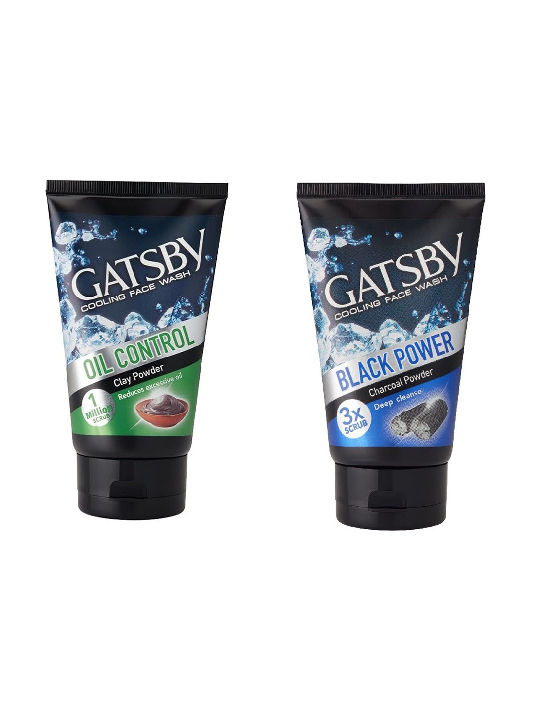 

Gatsby Set Of 2 Oil Control & Black Power Cooling Face Wash-100g Each
