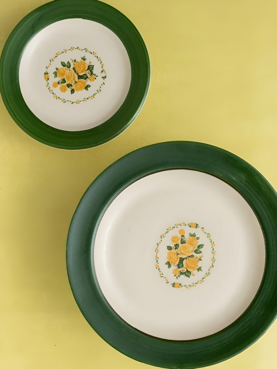 

AMALAFIEE CERAMICS Green 2 Pieces Printed Ceramic Microwave Plates