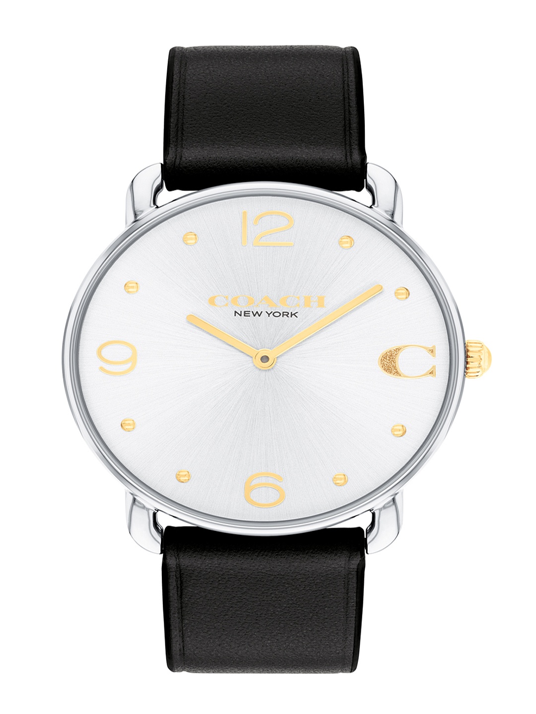 

Coach Women Round Dail Leather Straps Analogue Watch 14504198, Silver