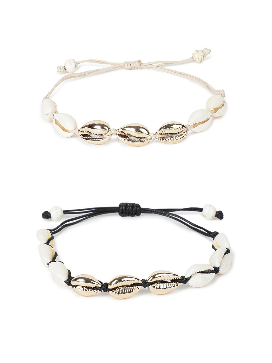 

EL REGALO Unisex Set Of 2 Wraparound Bracelet, Black