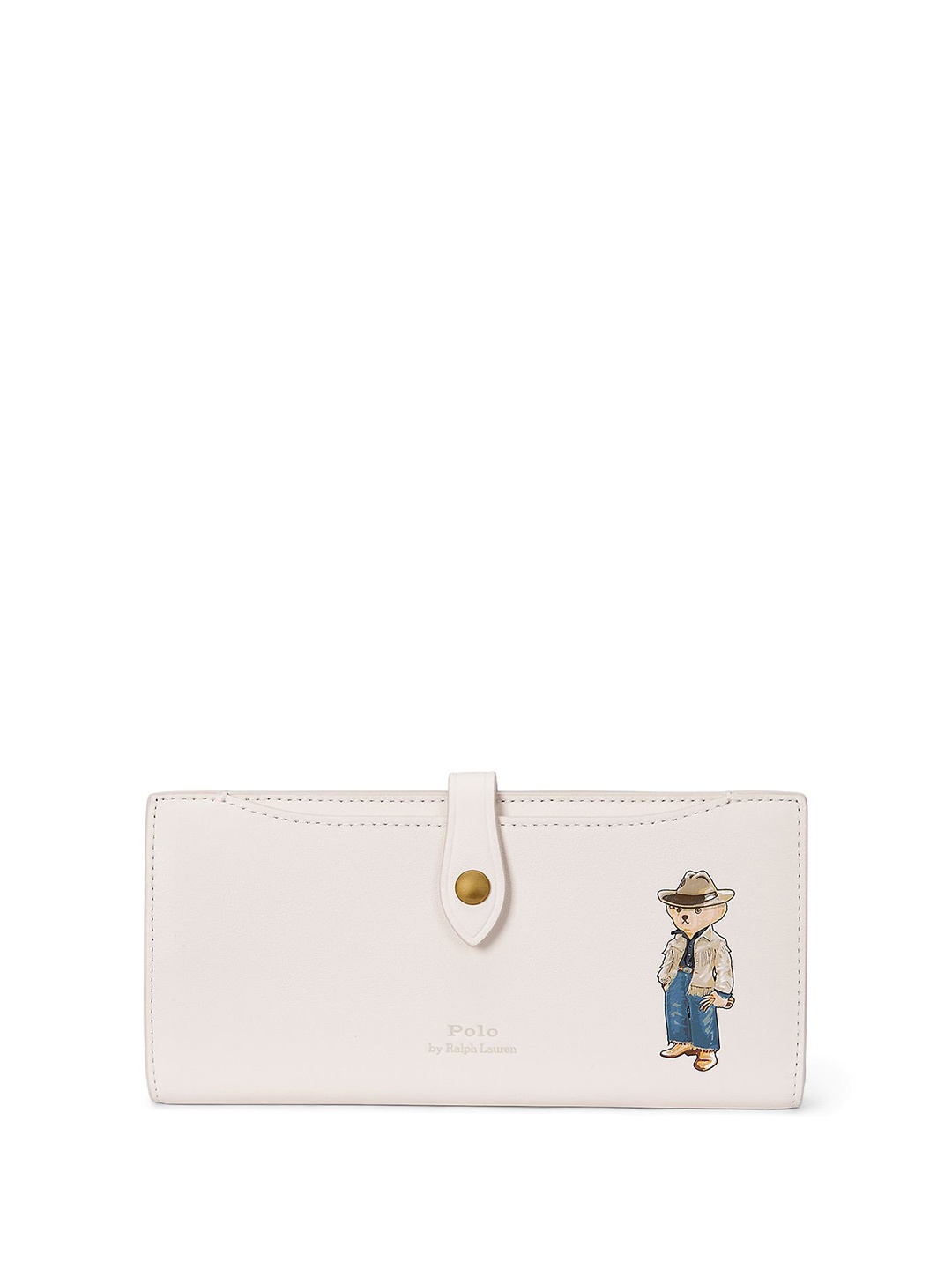 

Polo Ralph Lauren Women Polo Bear Leather Snap Wallet, White