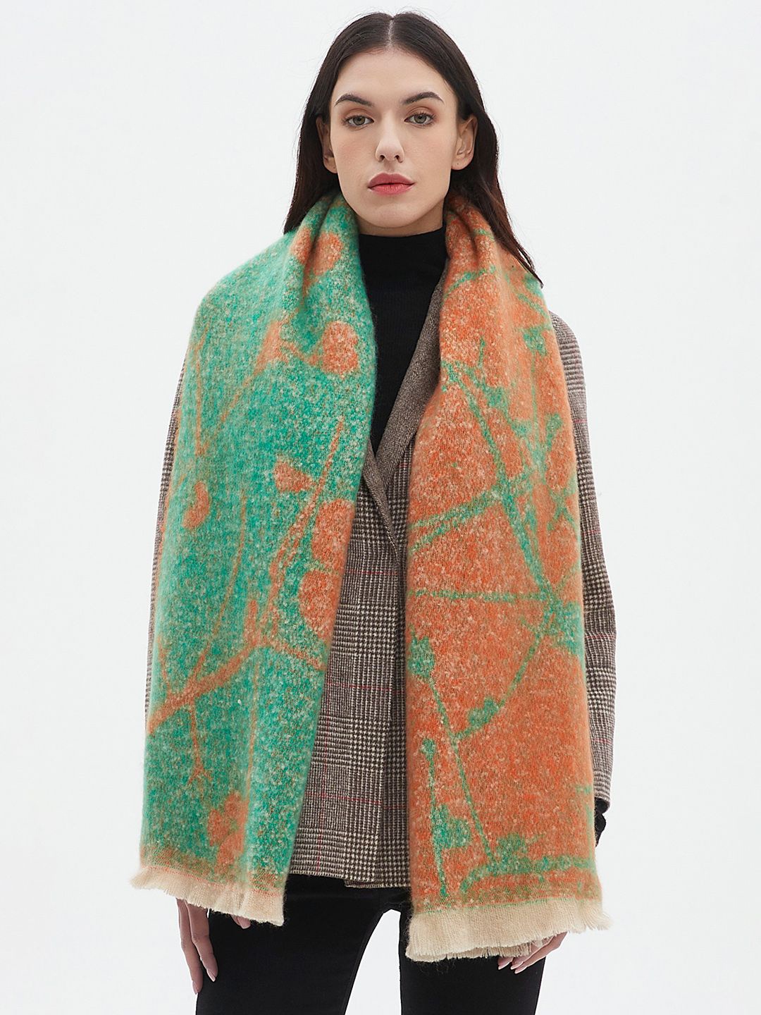 

JC Collection Women Printed Scarf, Green