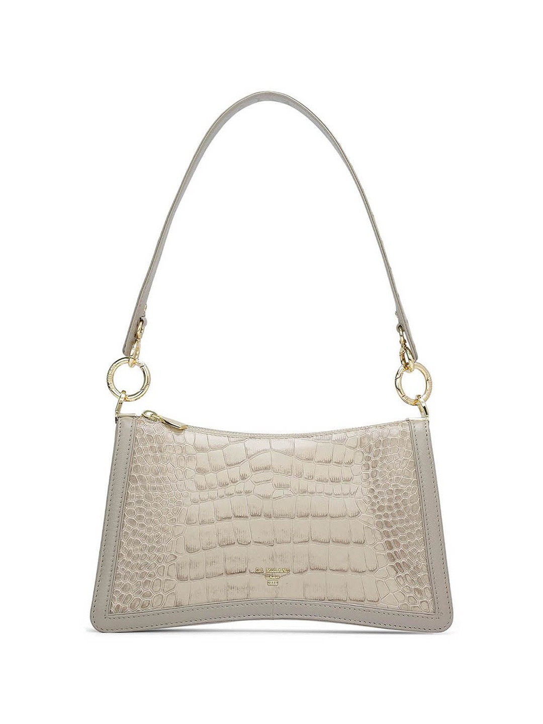 

Da Milano Women Textured Leather Shoulder Bag With Quilted, White