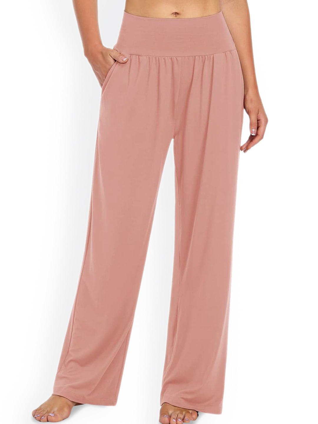 

StyleCast Women Mid-Rise Parallel Trousers, Pink