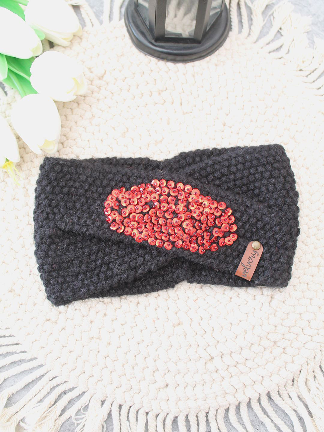 

Velvery Women Chill Wrap Headband, Black