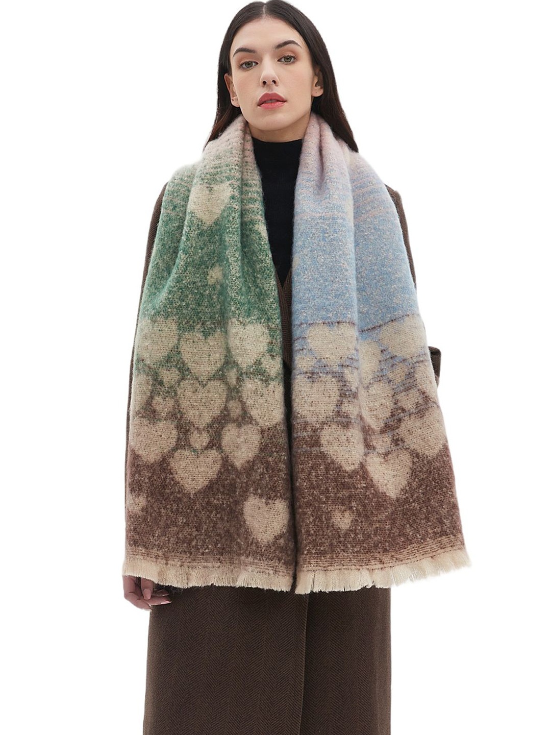 

JC Collection Women Printed Scarf, Green