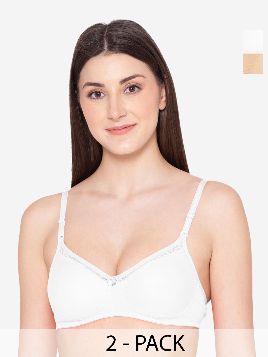 

GROVERSONS Paris Beauty Solid Full Coverage Non Padded Non-Wired Bra, Beige