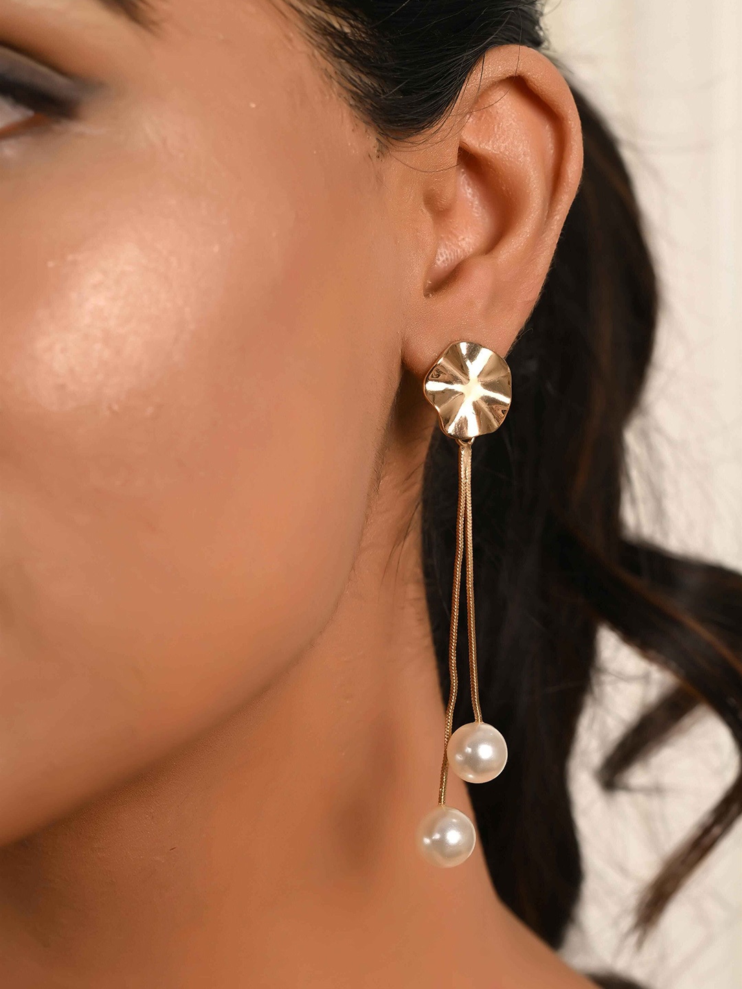 

Raf the label Gold Plated Pearl Ball Drop Earrings