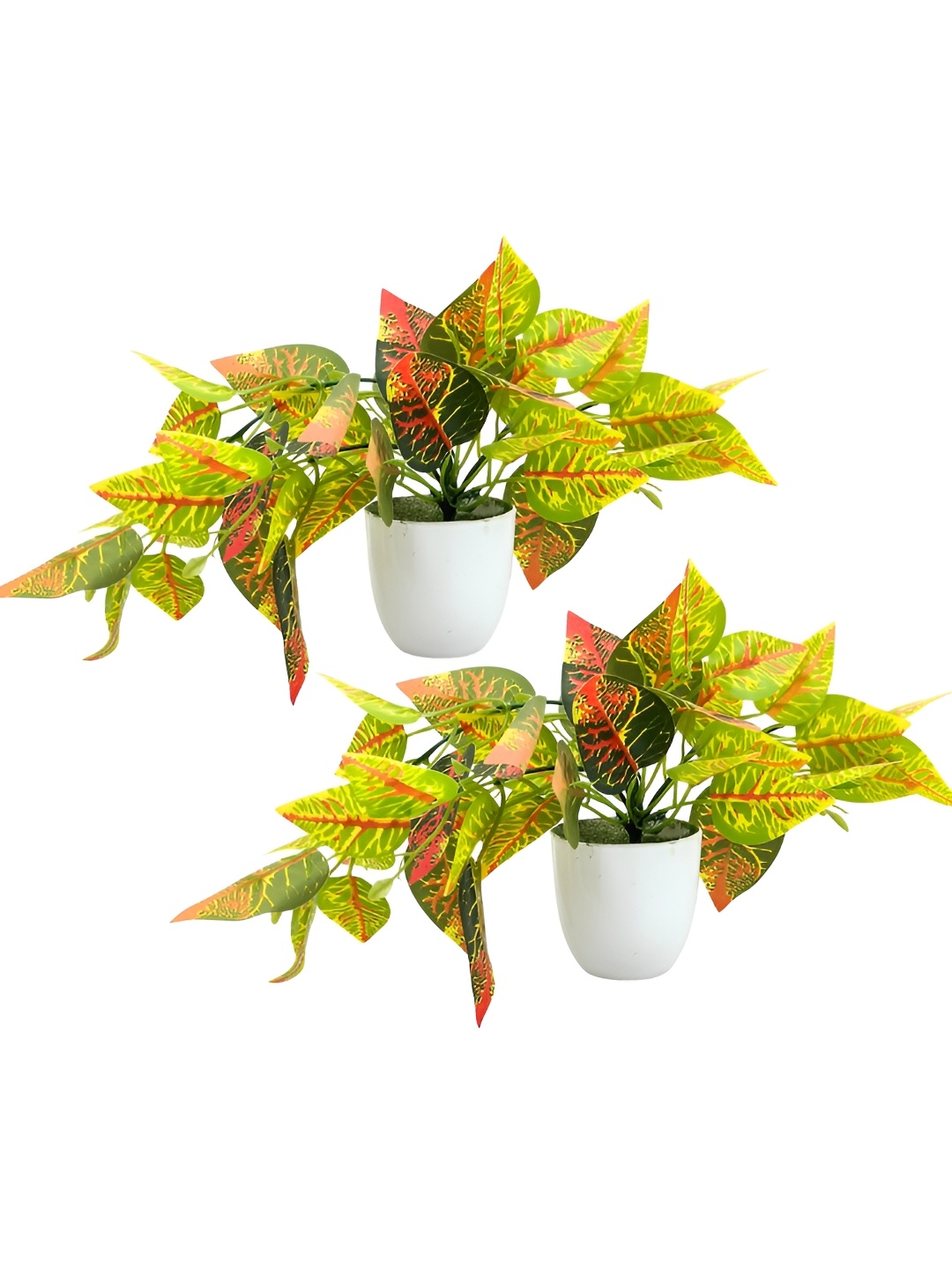 

fancy mart Yellow 2 Pieces Artificial Plant With Pot