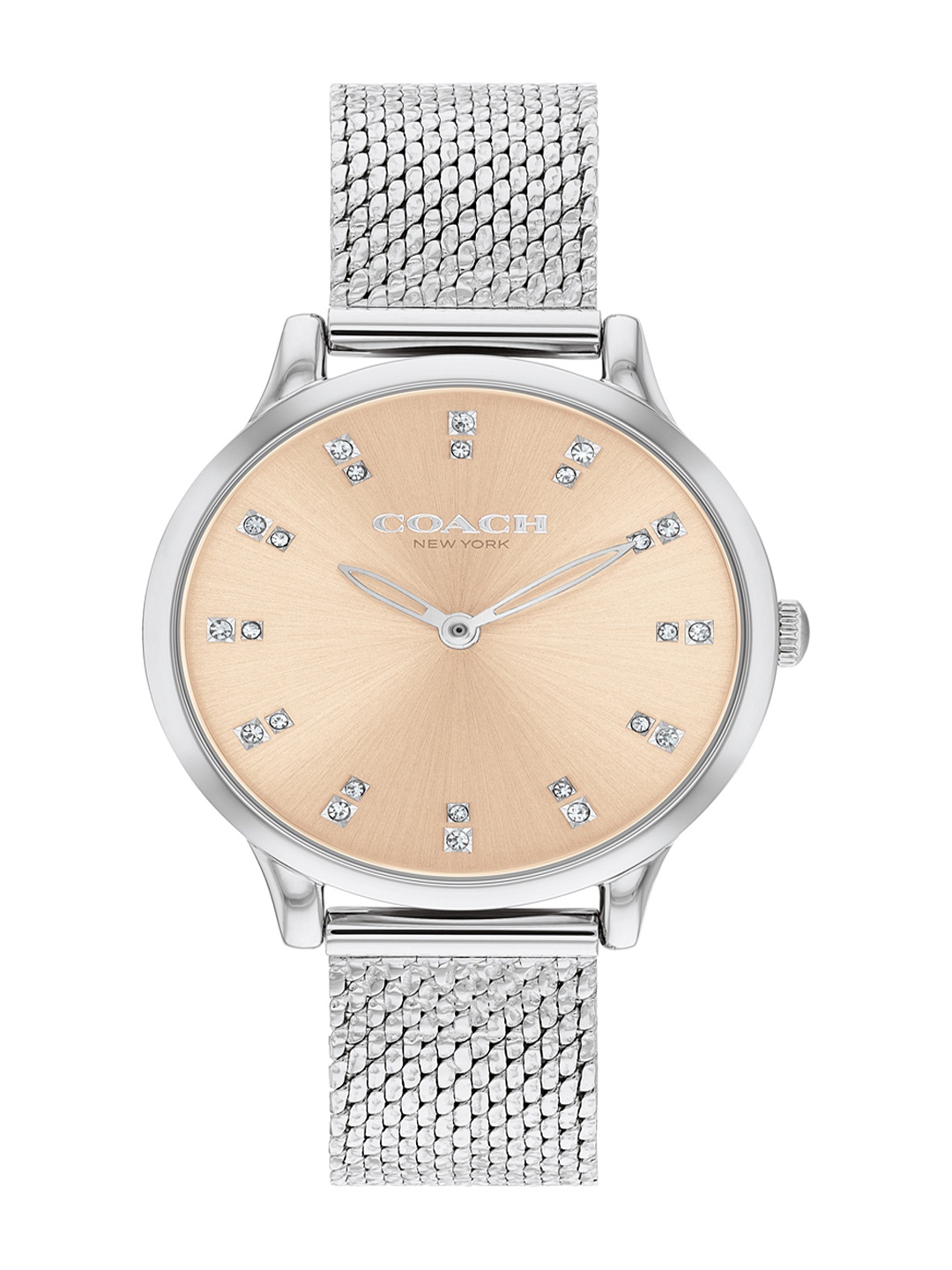 

Coach Women Chelsea Embellished Bracelet Style Analogue Watch 14504216, Peach