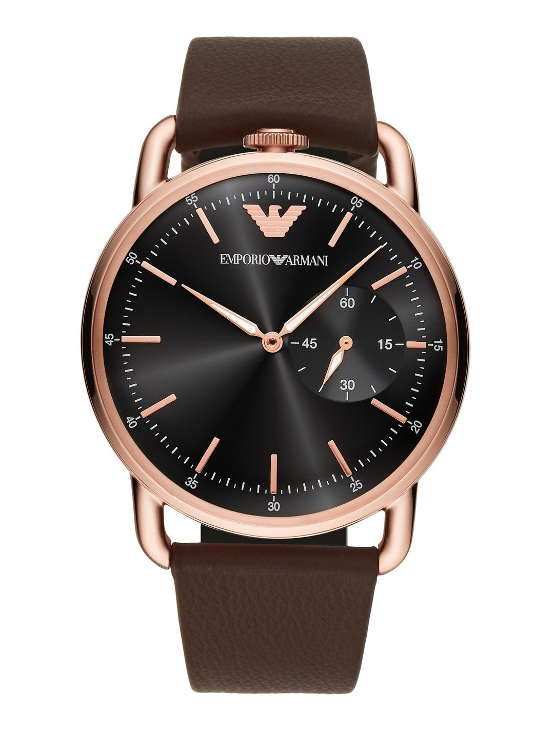 

Emporio Armani Men Analogue Leather Straps Watch AR11337, Black