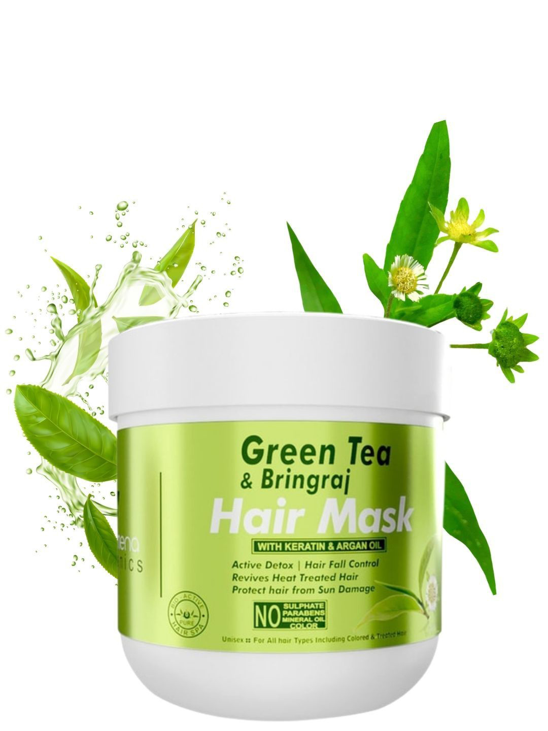 

Volamena Green Tea & Bhringraj Hair Mask To Detox & Repair 200 ml, Off white