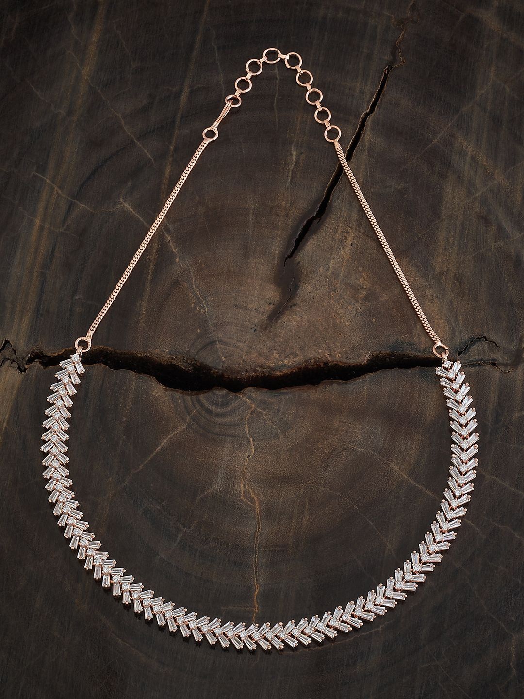 

Kushal's Fashion Jewellery Rose Gold-Plated Cubic Zirconia Necklace