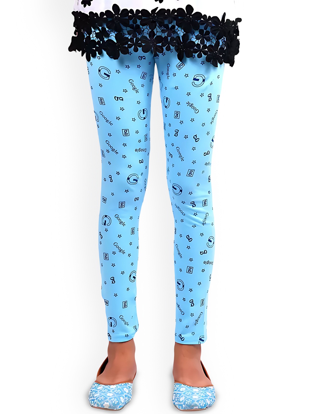 

BAESD Girls Printed Mid-Rise Ankle-Length Leggings, Blue