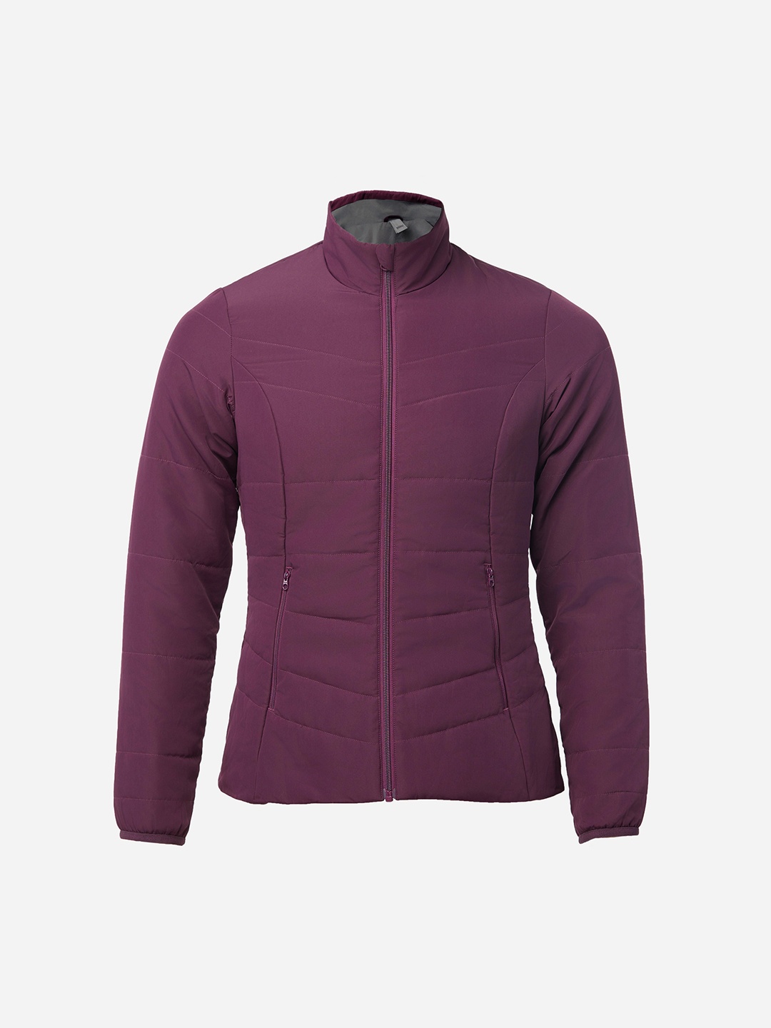 

FORCLAZ By Decathlon Women Purple Navy Upto -0 Degrees Non-Hooded Synthetic Puffer Jacket