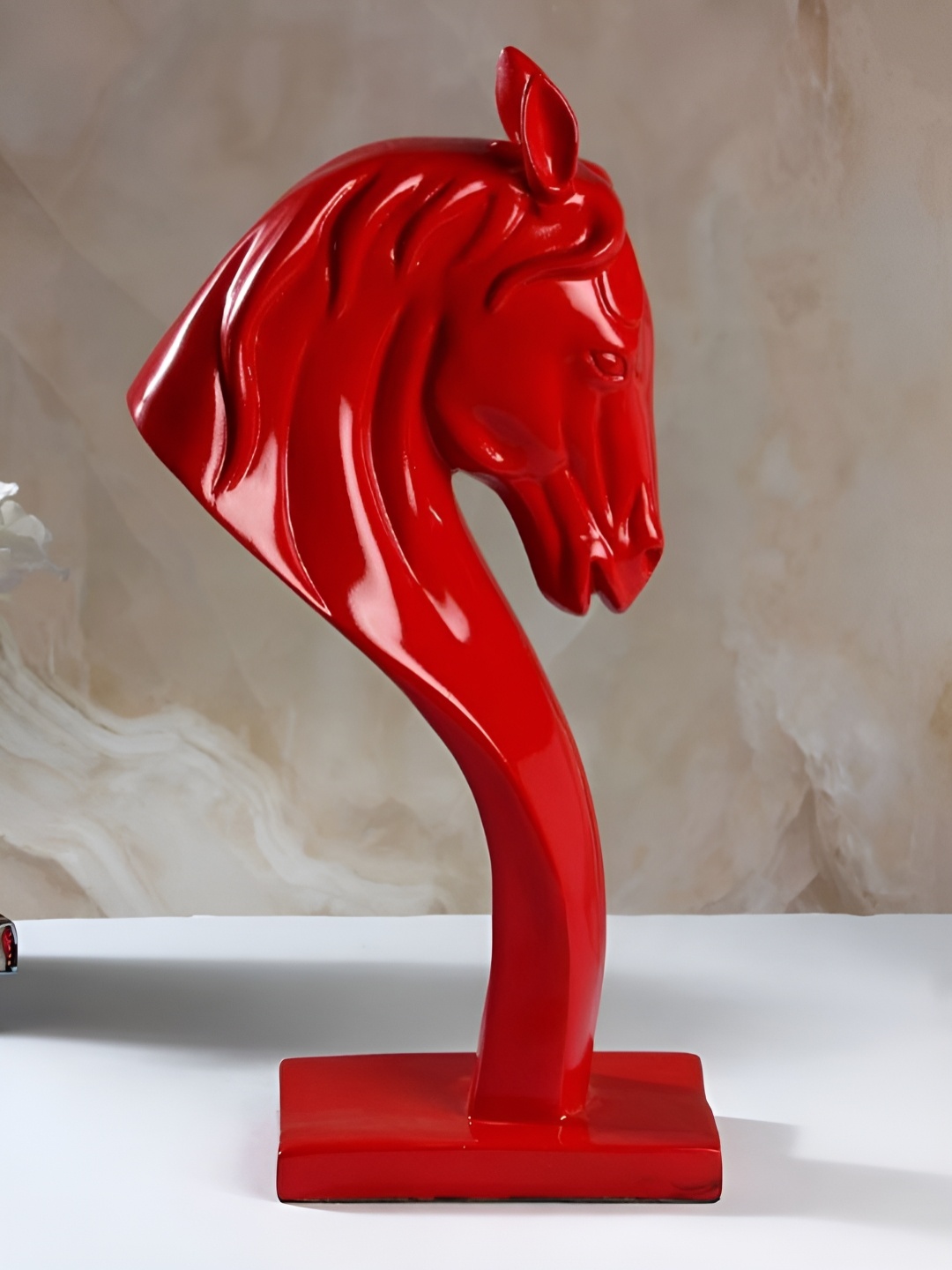 

SMOKEY COCKTAIL Red Animals Figurine Chess Knight Horse Showpiece