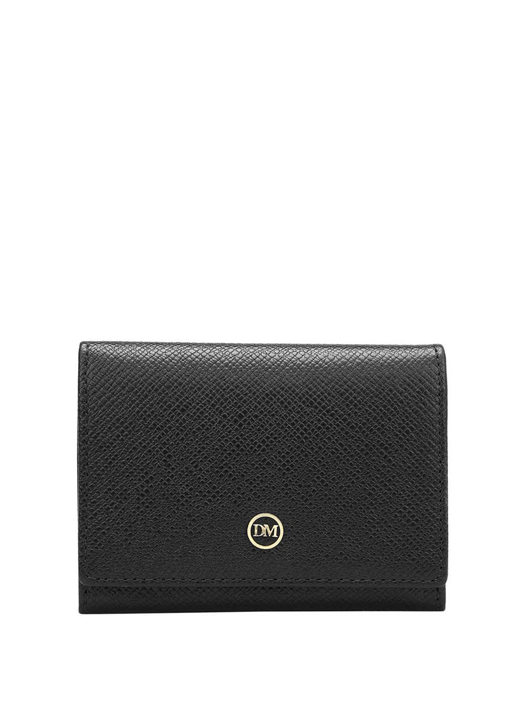 

Da Milano Unisex Leather Two Fold Wallet, Black