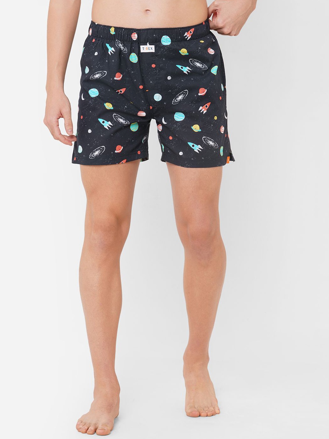 

evolove Printed Pure Cotton Boxers MBSWCNYW21-A1014, Black