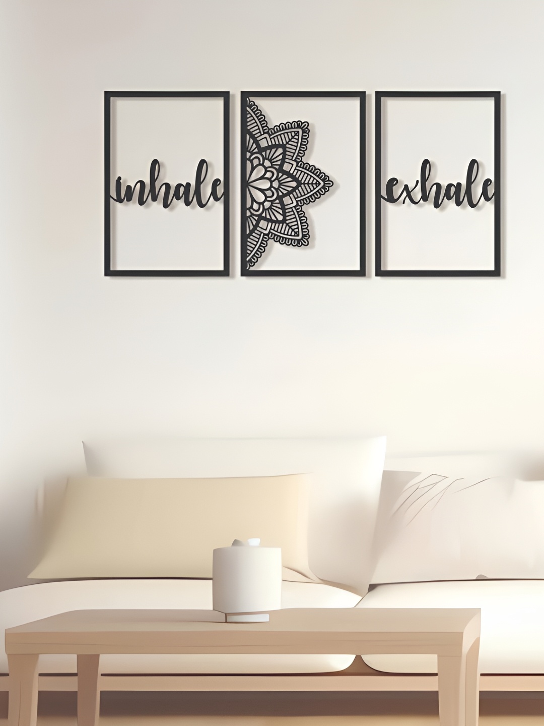 

CVANU Black 3 Pieces Printed Wooden Wall Hangings
