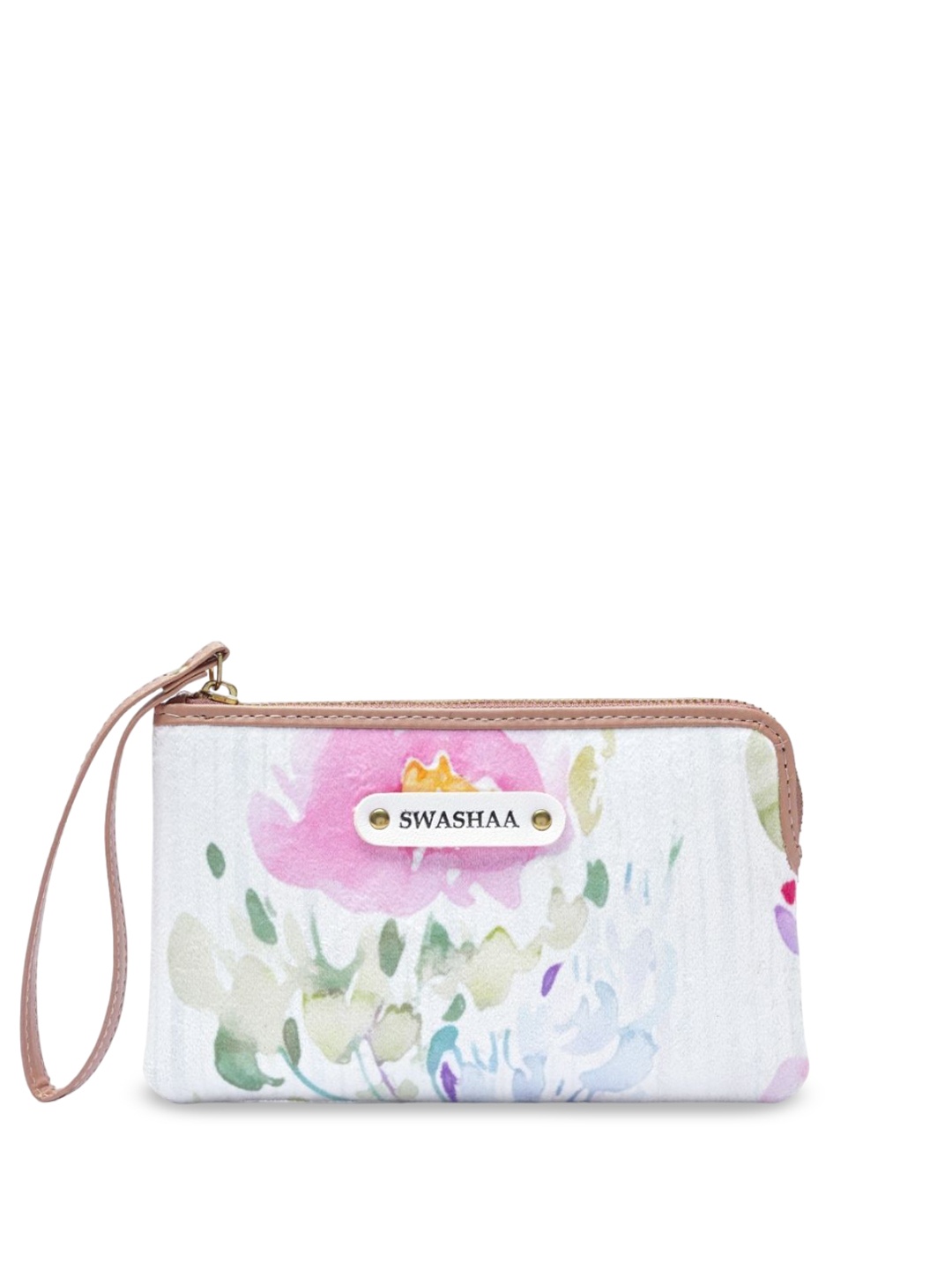 

SWASHAA Women Floral Printed Zip Around Wallet, White