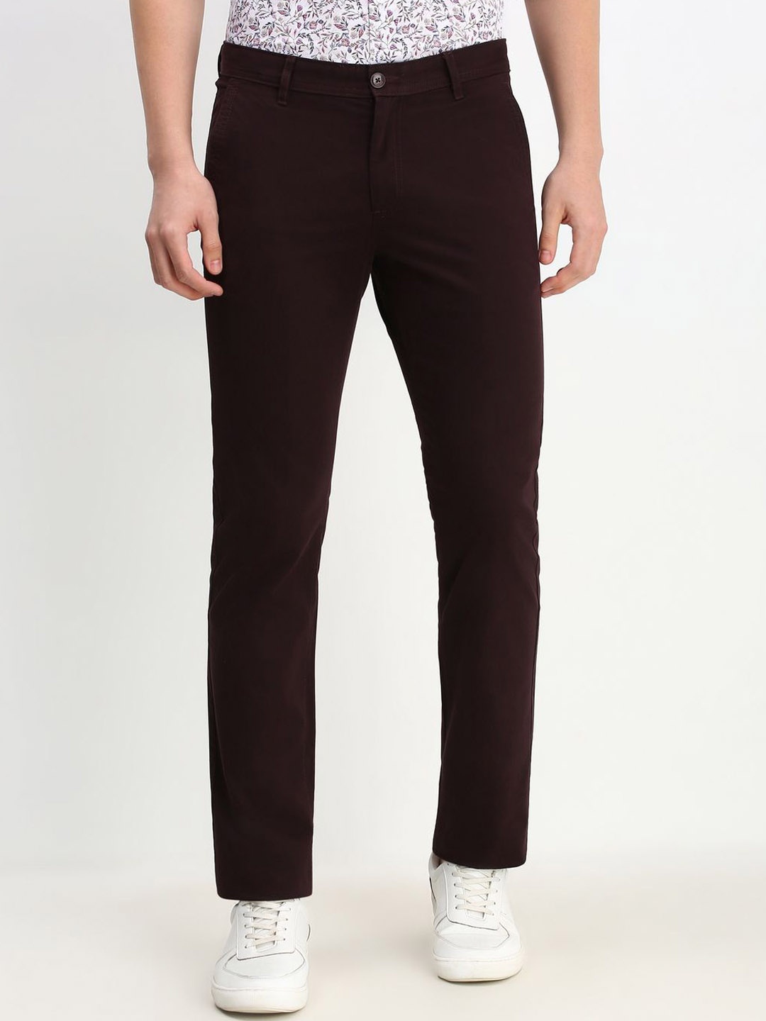 

Allen Solly Men Slim Fit Mid-Rise Trousers, Brown