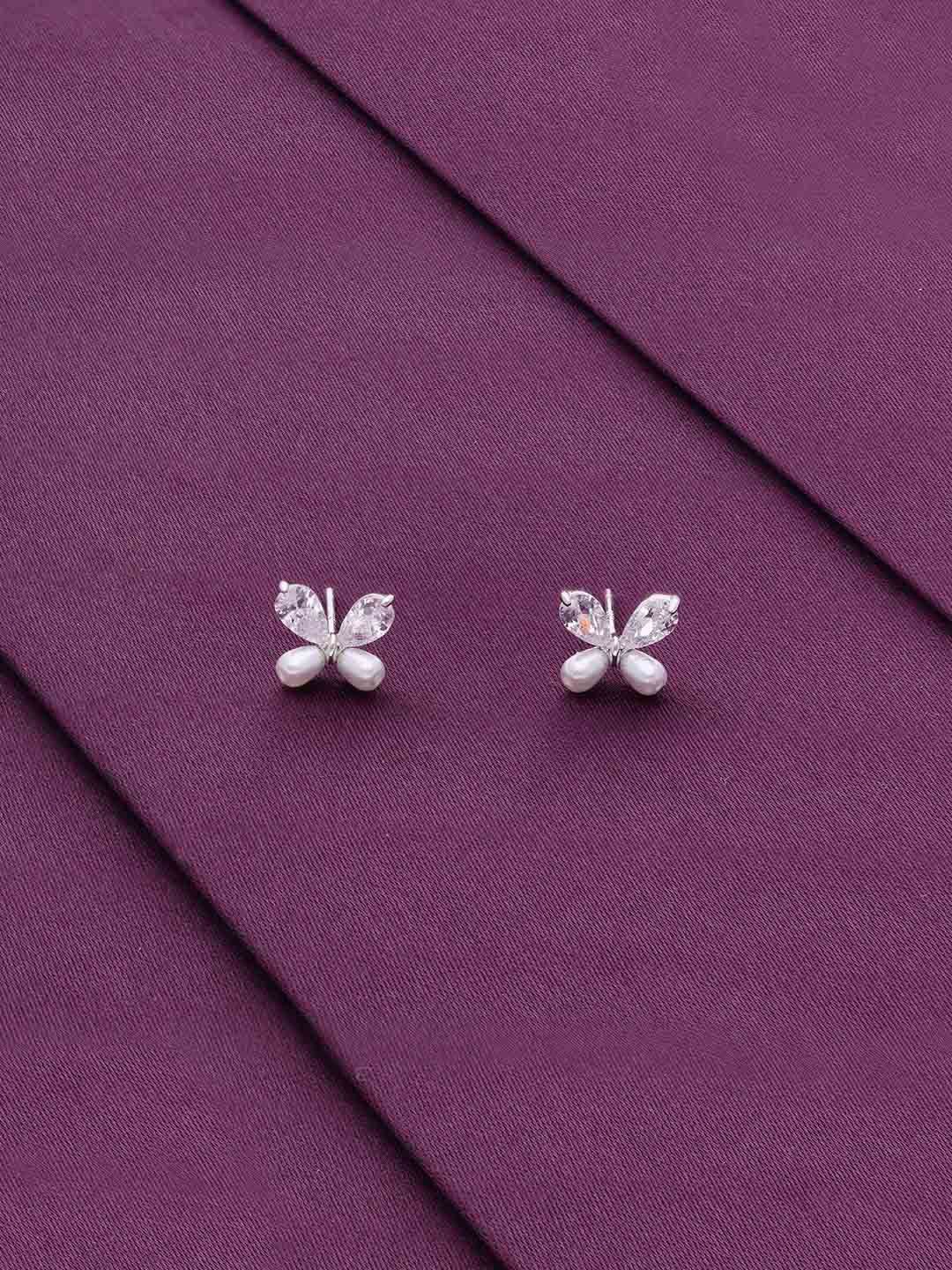 

KAI JEWEL Cubic Zirconia Contemporary Studs, Silver