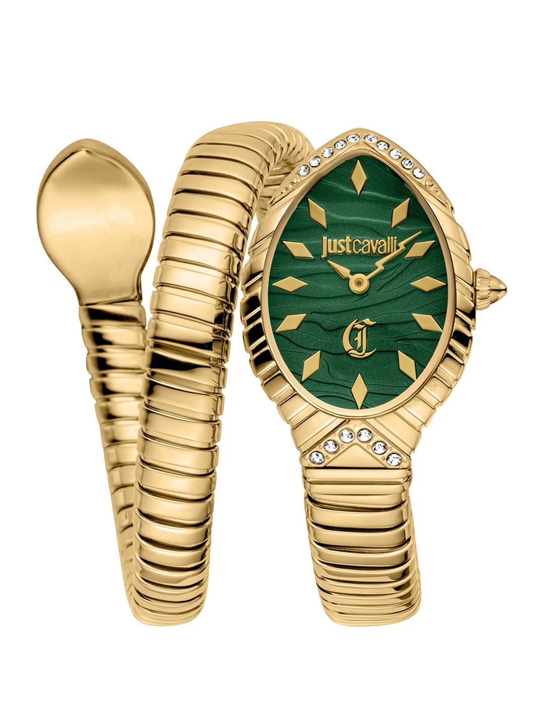 

Just Cavalli Unisex unica snake Embellished Dial & Wrap Around Straps Watch JC1L322M0035, Green