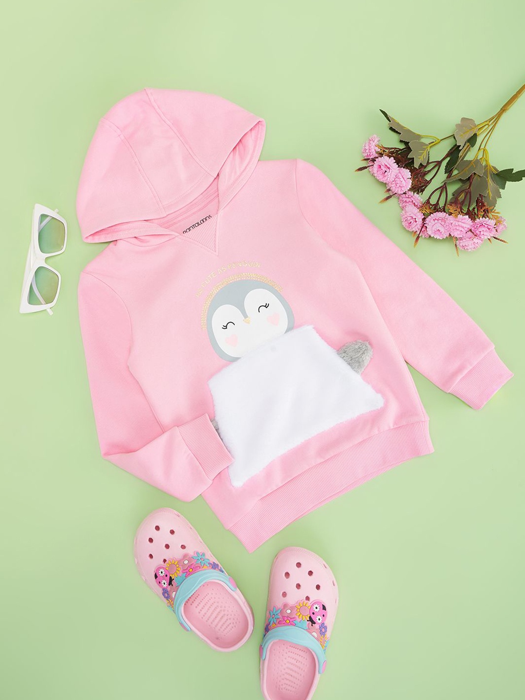 

Pantaloons Junior Girls Graphic Printed Sweatshirt, Pink