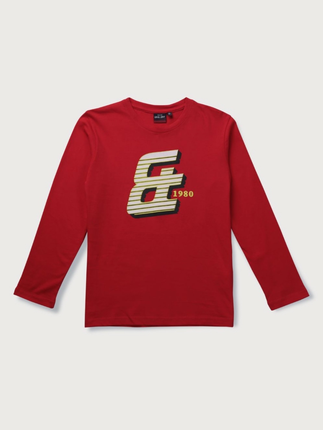 

Gini and Jony Boys Graphic Printed Round Neck Cotton T-shirt, Red