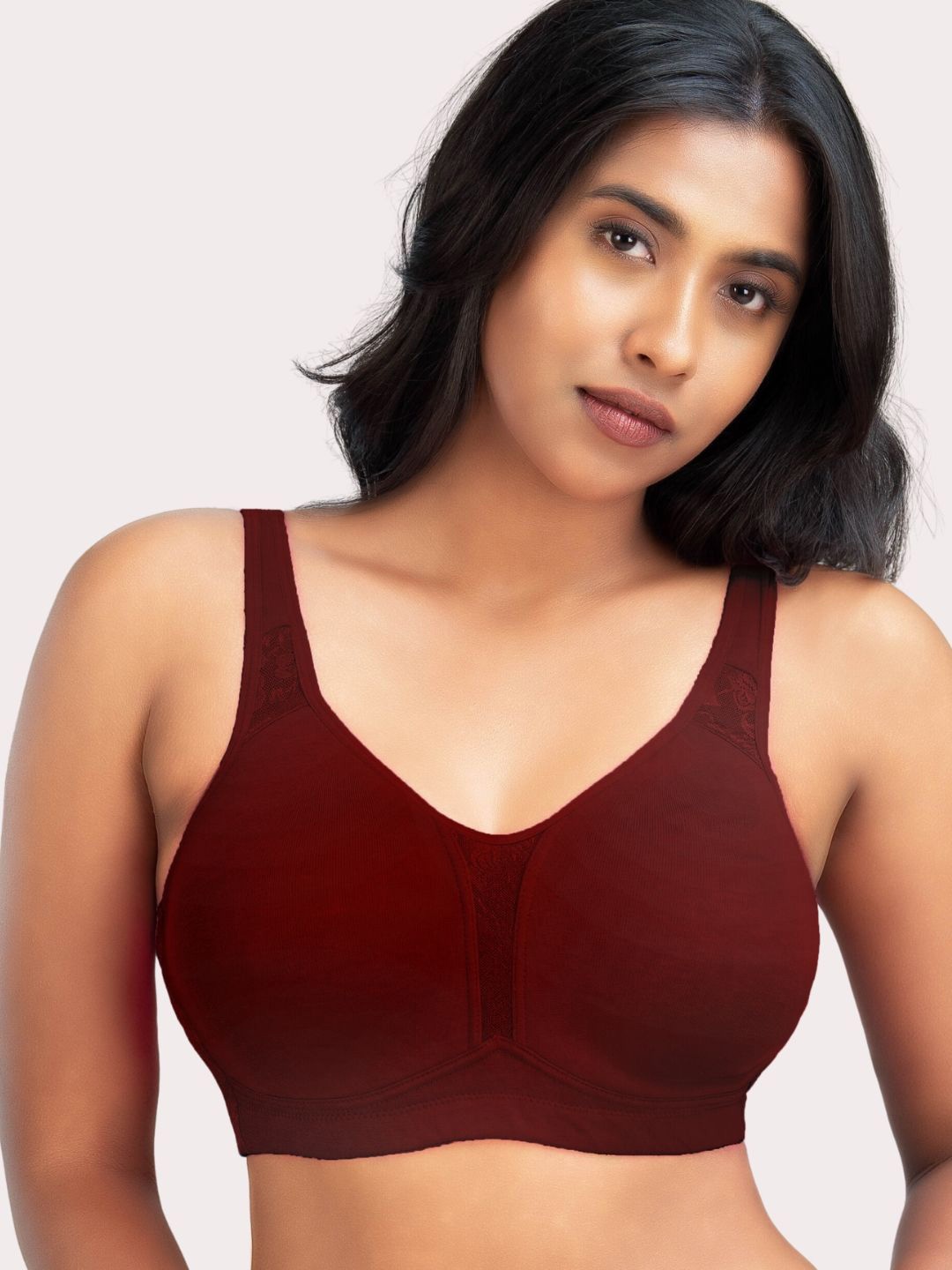 

BRIDA LADIES INNERWEAR Women Non-Wired Full Coverage Bra, Maroon