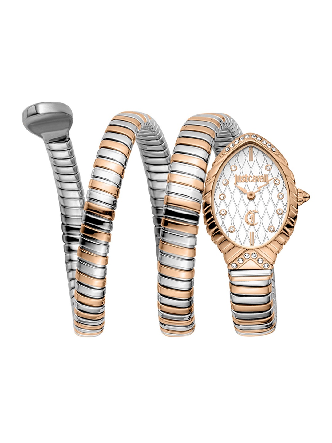 

Just Cavalli Unisex specchio snake Embellished Dial & Wrap Straps Watch JC1L323M0065, White