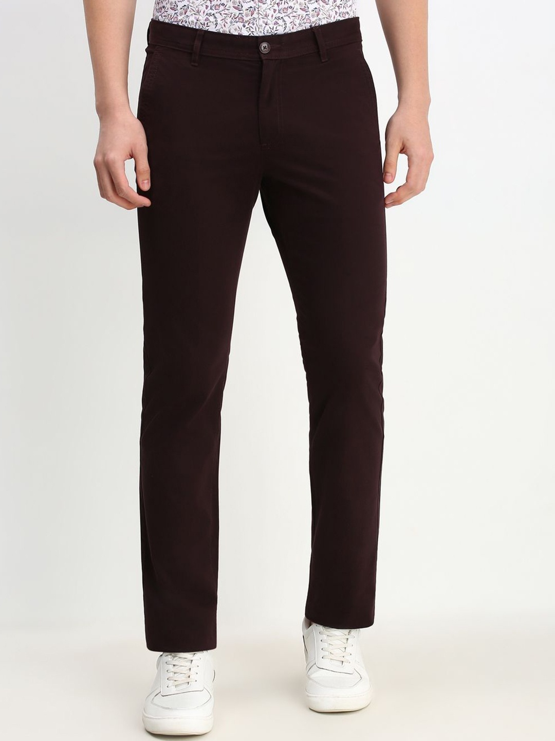 

Allen Solly Men Slim Fit Trousers, Brown