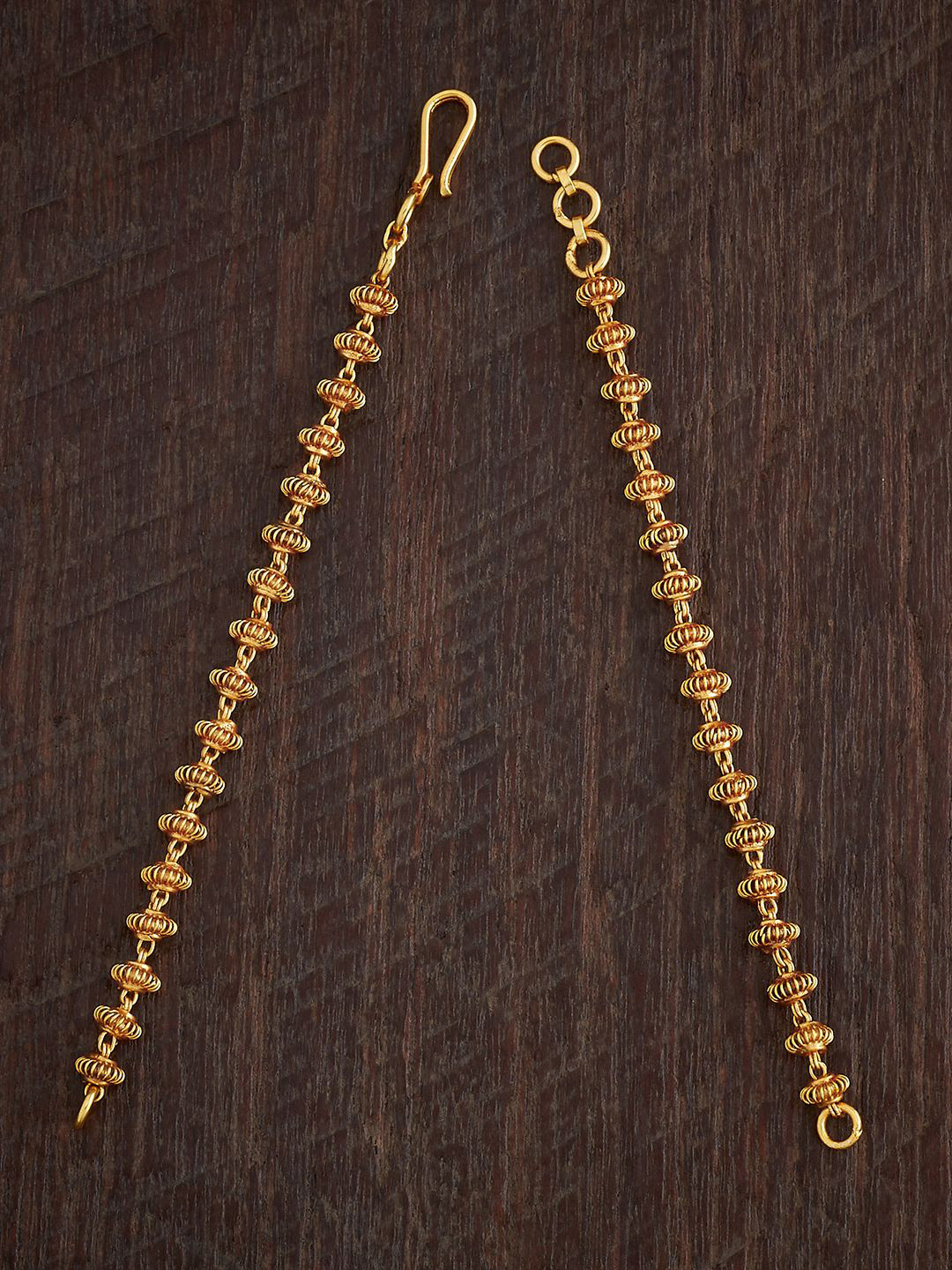 

Kushal's Fashion Jewellery Gold-Plated Ethnic Temple Ear Chain