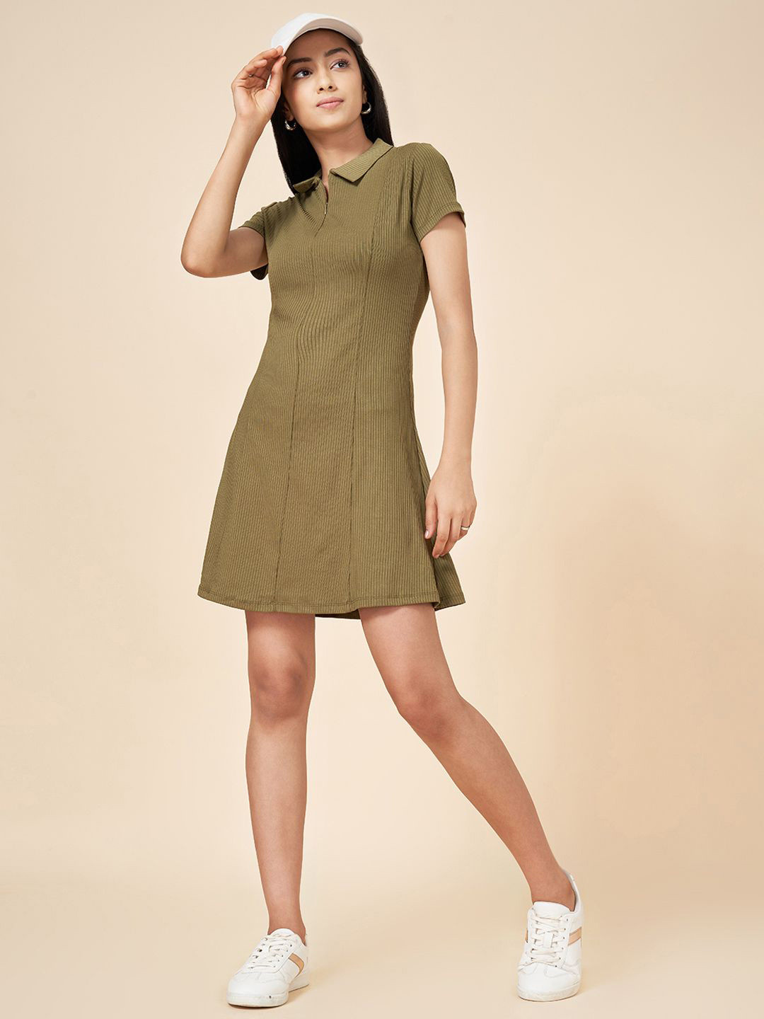 

Coolsters by Pantaloons Girls Cotton T-shirt Dress, Olive