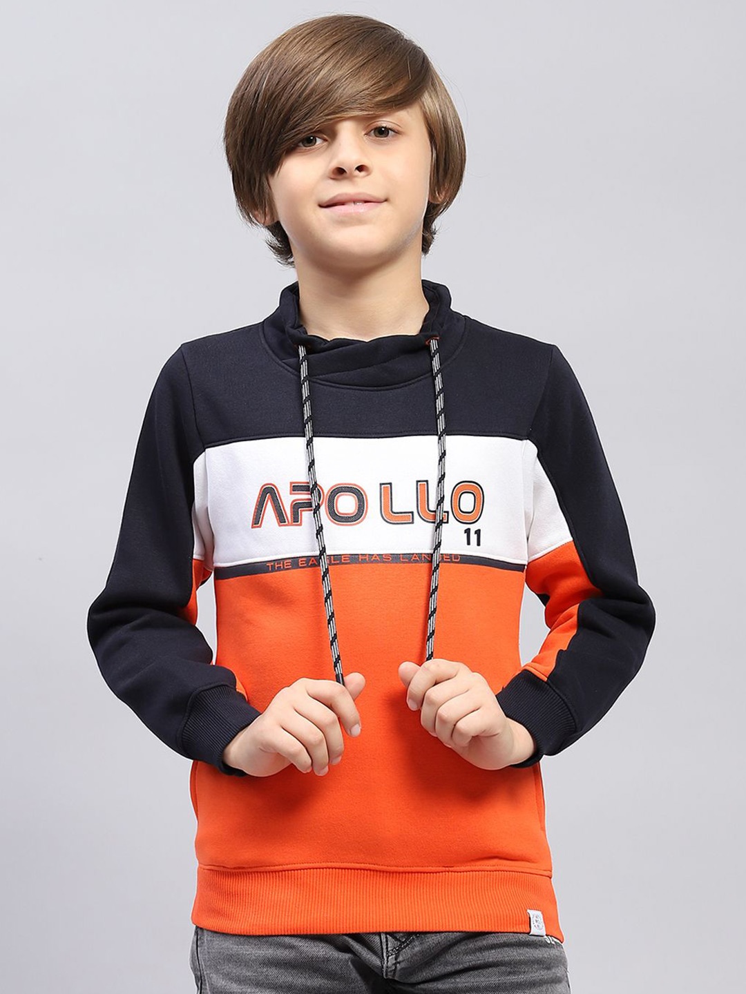 

Monte Carlo Boys Colourblocked Hooded Sweatshirt, Orange