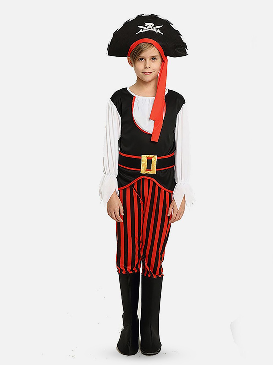 

Little Surprise Box LLP Kids Pirates Theme Halloween Costume Dress, Red