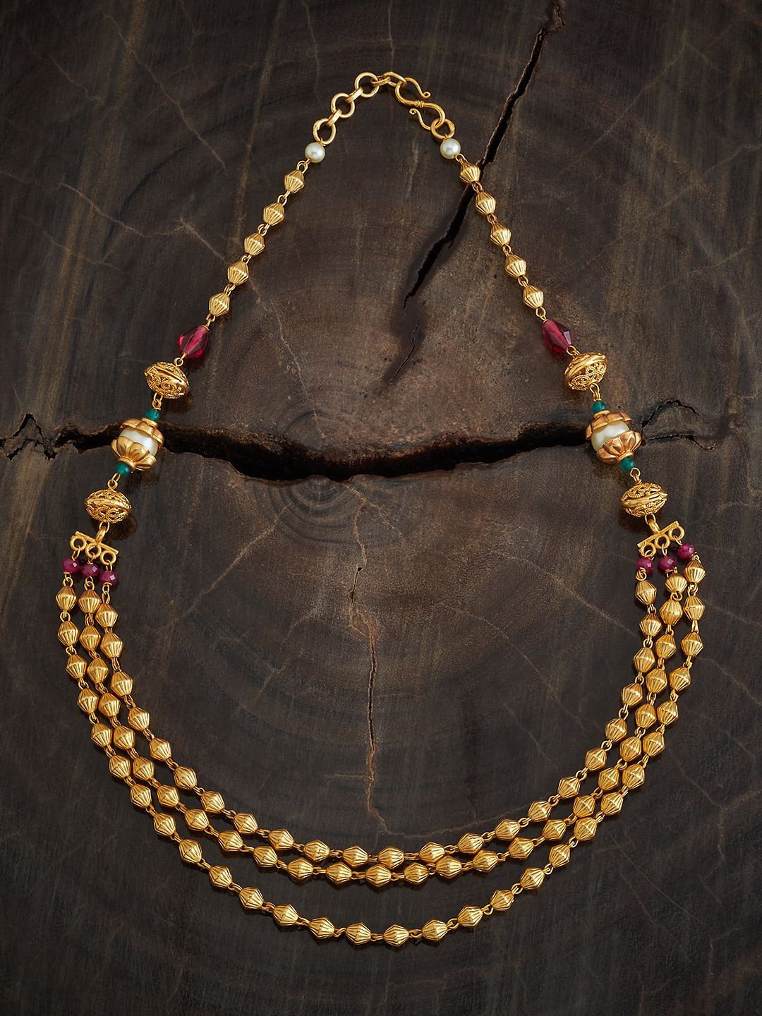 

Kushal's Fashion Jewellery Gold-Plated Beaded Antique Necklace